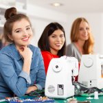 beginners sewing day - young women enjoying their beginners sewing class