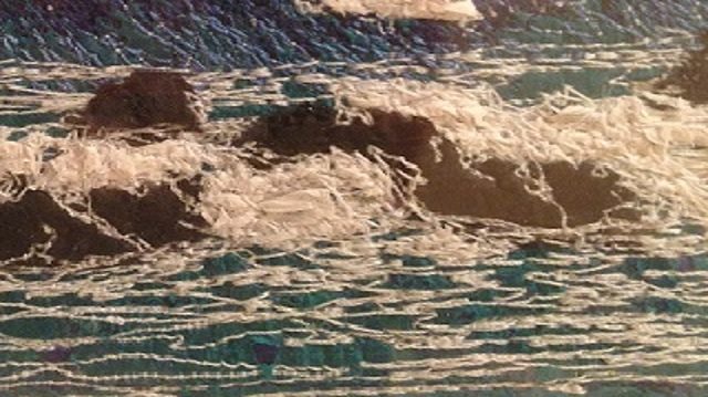 free-motion embroidery online. an image of a stitched seascapes