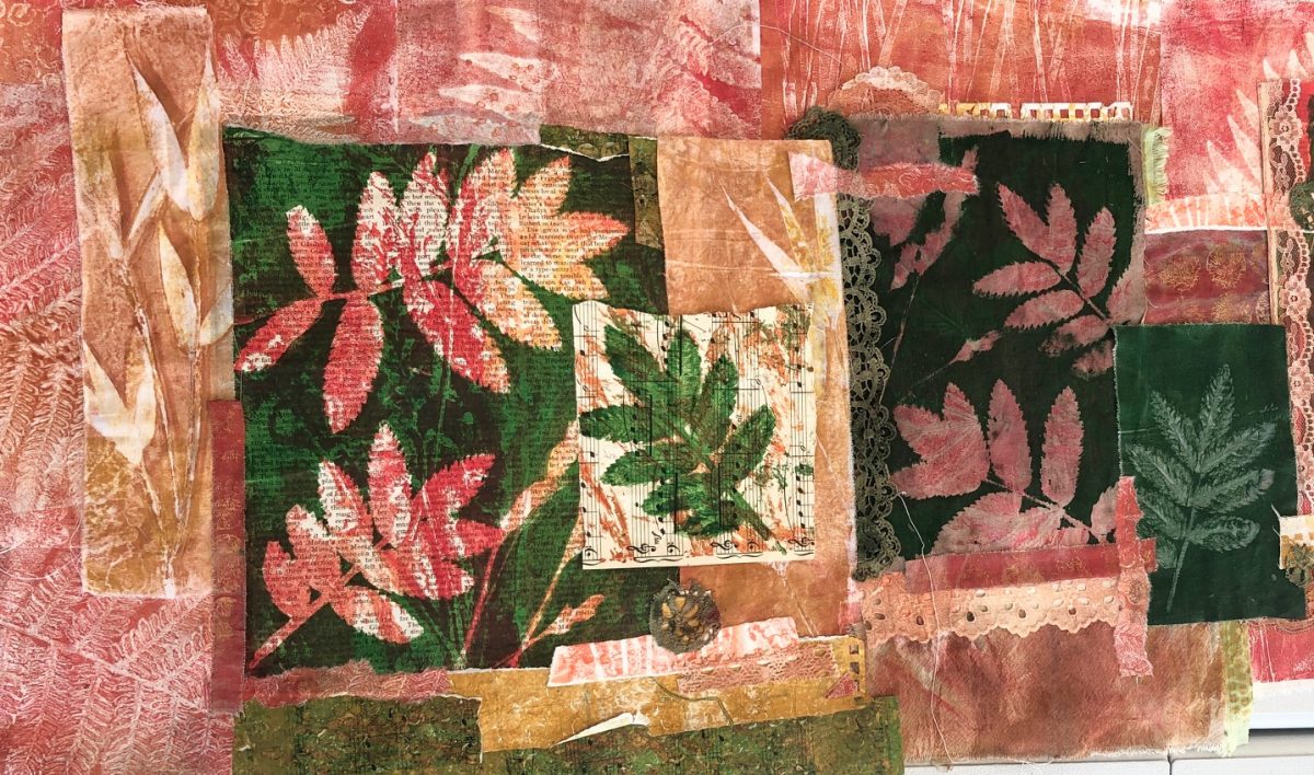 Botanical printing - collage of prints taken from leaves